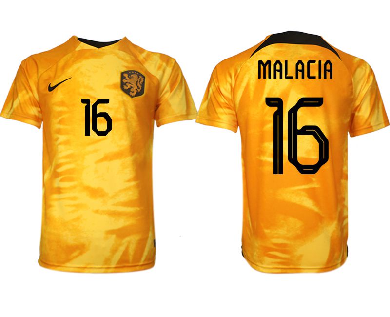 Men 2022 World Cup National Team Netherlands home aaa version yellow 16 Soccer Jersey